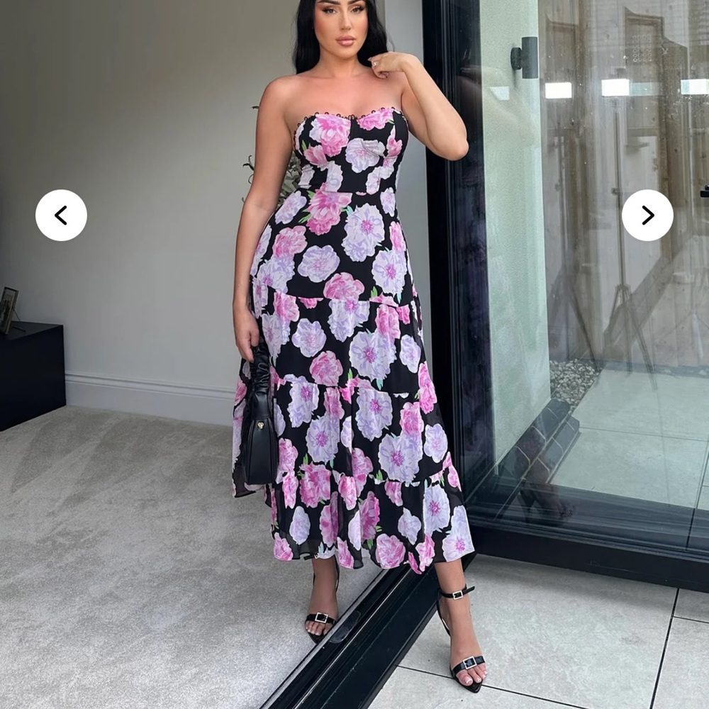 Floral Strapless Maxi Dress